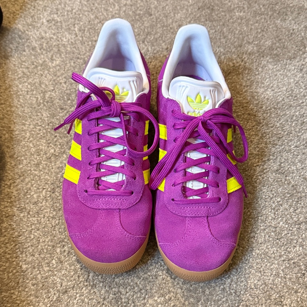 Adidas Women's Vibrant Purple and Yellow Gazelle